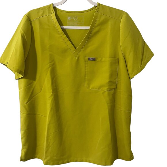 Figs Scrub Set Limeade Catarina Top & Zamora Pants Size Large - Picture 2 of 7